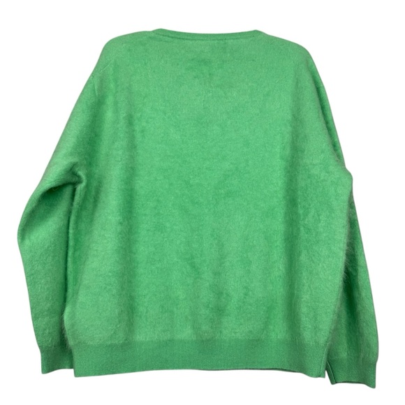 J Crew 2023 Brushed Soft Cashmere Green V Neck Sweater - Picture 3 of 6